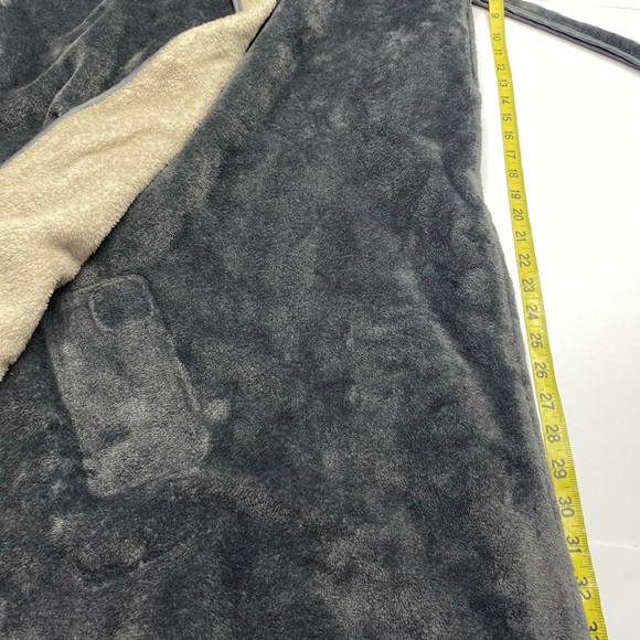 Koolaburra by UggCharcoal and Beige Women's Plush Robe L Pockets COZY LOUNGE - Picture 9 of 12